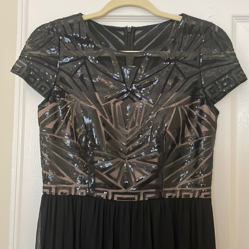 Black Floor Length Formal Sequin Dress